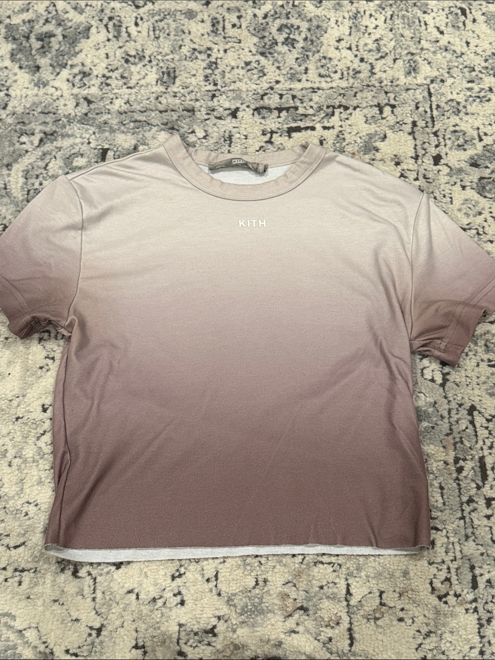 Kith Ombre Mauve-to-Rose Cropped Tee